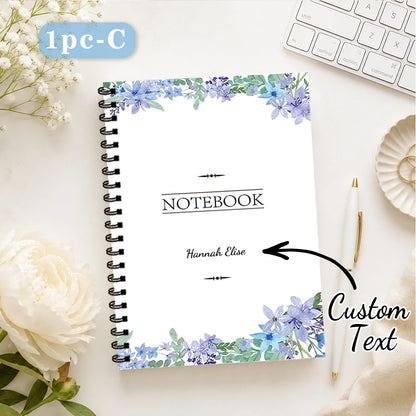 1pc/2pcs, custom floral notebook, DIY text, 50 sheets, suitable for travel and journaling, notebook/diary/spiral notebook.