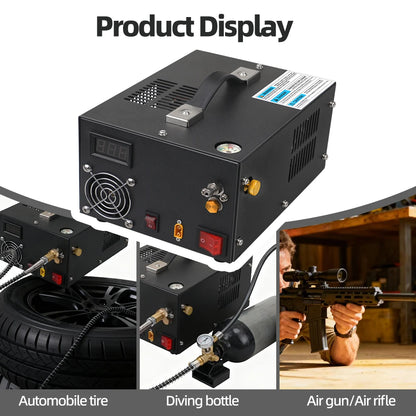 300Bar 12v Pcp Compressor 110V Transformer 30MPA 4500psi High Pressure Pump Pneumatic Airgun Rifle Inflator