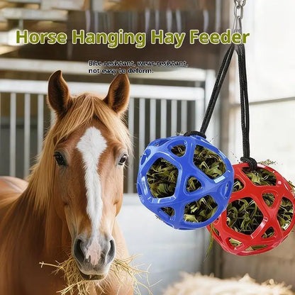 Hanging Hay Feeder Chew Resistant Horse Goat Sheep Toy Ball Stress Relief Outdoor Feeding