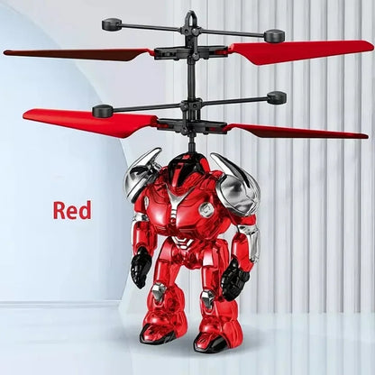 Levitating Luminous Flying Robot Astronaut Toy Aircraft Hand-Controlled Drone Interactive with Lights Outdoor Toys for Kids Gift