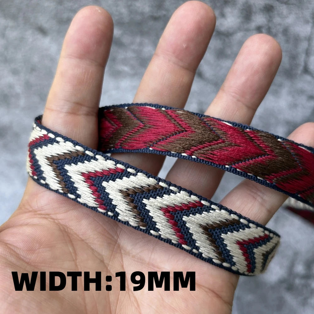5 Yards 1~3CM Geometric Flower Designs Are Selling Well Embroidered Jacquard Ribbon Decorative Clothing Dog Chain Curtains