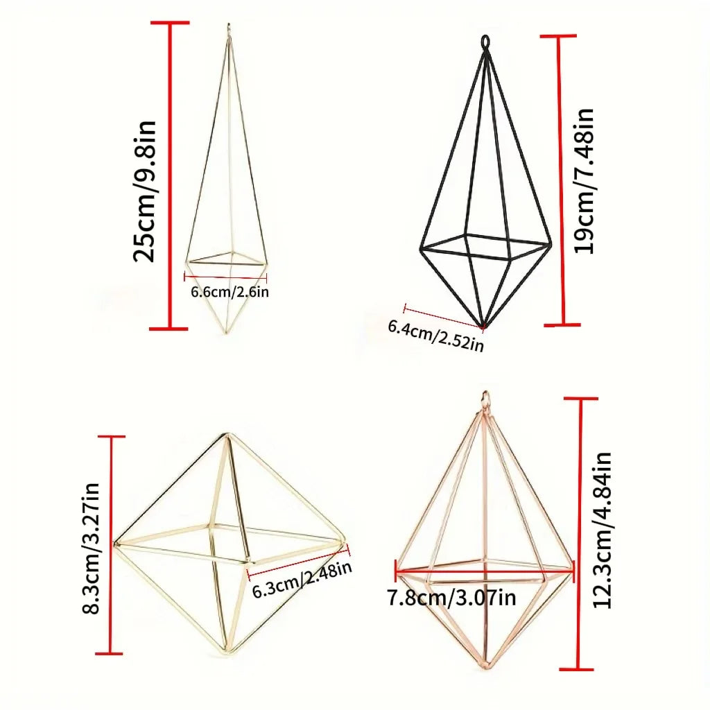 4 Air Plant Stands, Hanging Metal Geometric Stands, Plant Garden Stands, Suitable for Indoor Decoration, Holiday Displays