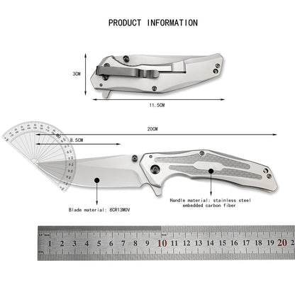 Folding Blade Knife Outdoor Jungle Exploration Outdoor Mountaineering Climbing Fishing Barbecue Picnic Portable Equipment