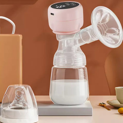 Electric Breast Pump Intelligent High Suction Painless Silent Milk Extractor Integrated Design for Postpartum Breastfeeding Moms