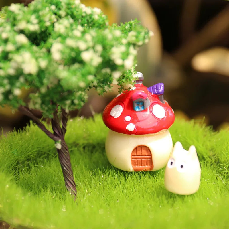 4 Sizes Fairy Garden Accessories Miniature Mushroom Ornament Statue Figurines Plant Pot Dollhouse Home Garden Decor Craft