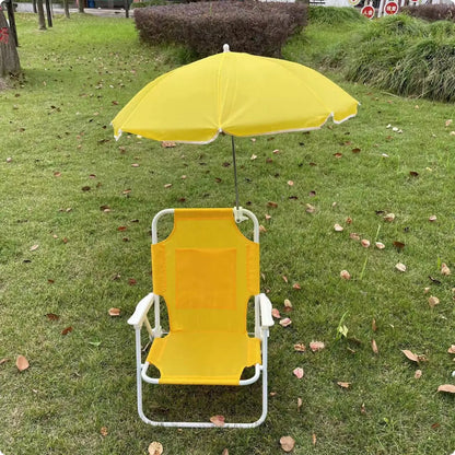 Baby Beach Chair Portable Children's Folding Chair with Umbrella Waterproof Sun Shade for Kids Kindergarten Outdoor Pool Garden