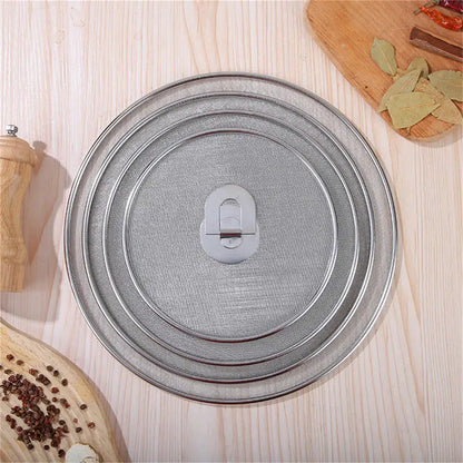 Dia. 25/29/33cm Stainless Steel Splatter Screen Mesh Pot Lid Cover Silver Oil Frying Pan Lid Cooking Tools Kitchen Gadgets