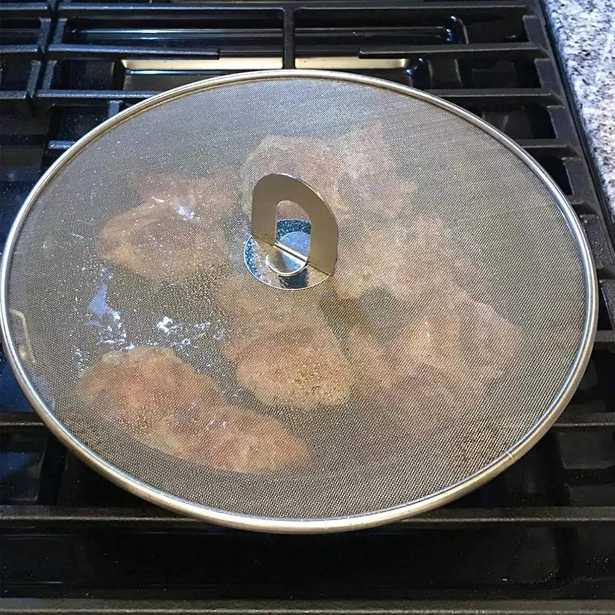 3-Piece Splatter Screen Set for Frying Pans, 13"/11.4"/9.8", Stainless Steel Grease Guard, Ultra-Fine Mesh Lid, Fold-Flat Design