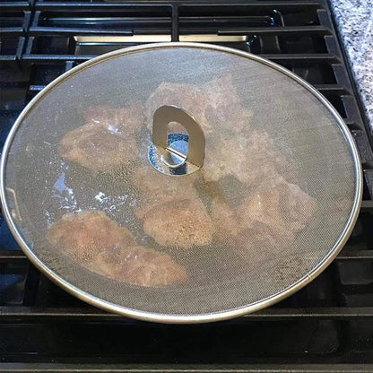 3-Piece Splatter Screen Set for Frying Pans, 13"/11.4"/9.8", Stainless Steel Grease Guard, Ultra-Fine Mesh Lid, Fold-Flat Design