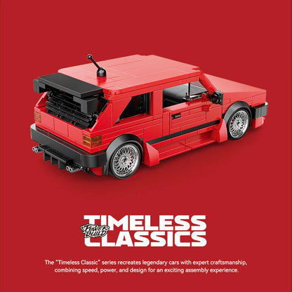REATIVE Red Golf MK2 Car Building Blocks MOC Speed Vehicle Model Bricks High Tech Ideas Toy Kit Collection DIY Gift Kids Aldult