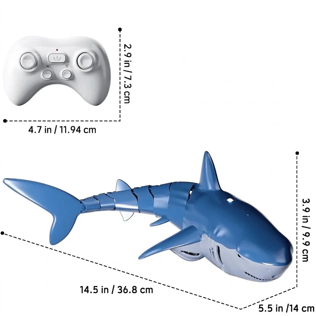 2.4GHz RC Shark Boat Toy for Kids Boys, Remote Control Shark with Water Spray LED Lights, Pool Lake Water Toy Gift Outdoor Play