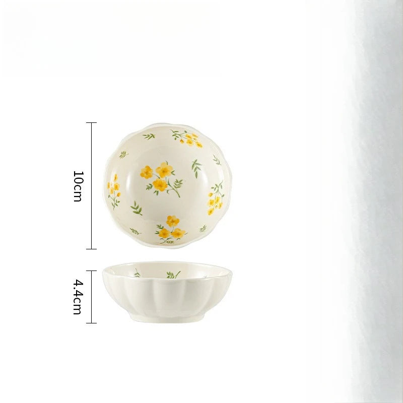 Dishes and Dishes Set Ceramic Bowls and Plates Binaural Bowls Ceramic Tableware Set Dinner Set Pratos De Jantar Teller Prato