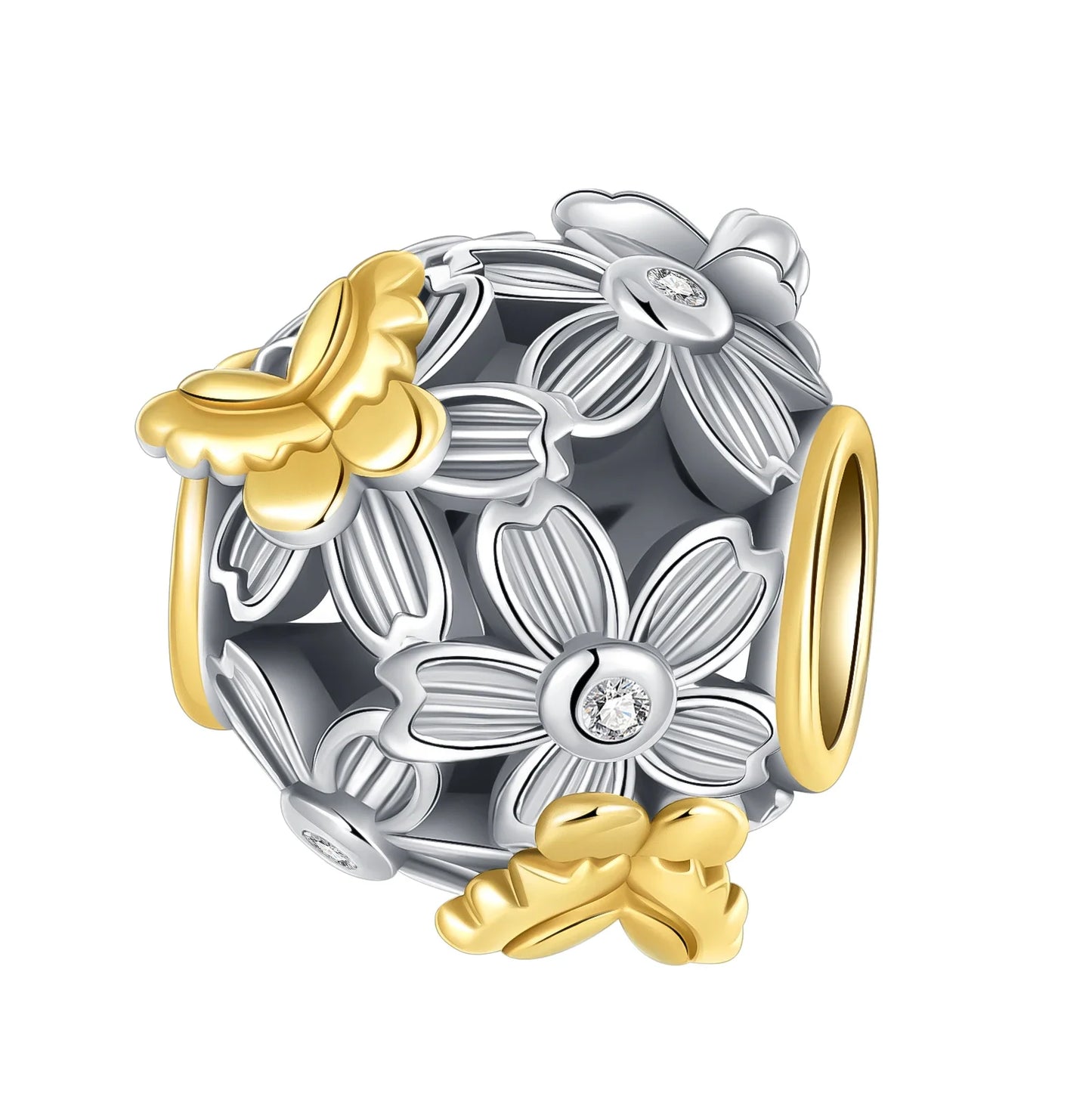 925 Sterling Silver Fashion Bee Honey Jar Sunflower Autumn Series