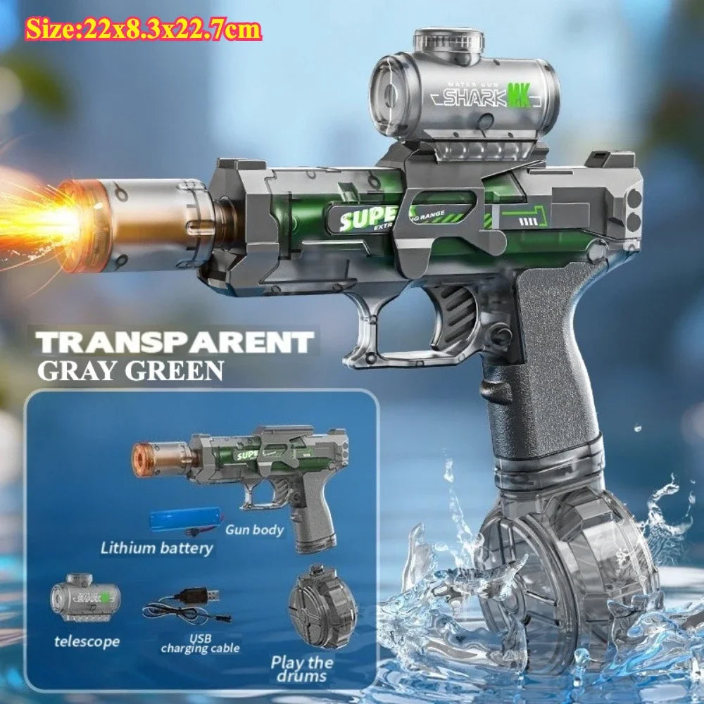 AI Voice Control Electric Gatling Water Gun High Pressure Shooting Summer Outdoor Battle Toy Kids Boys Holiday Gift