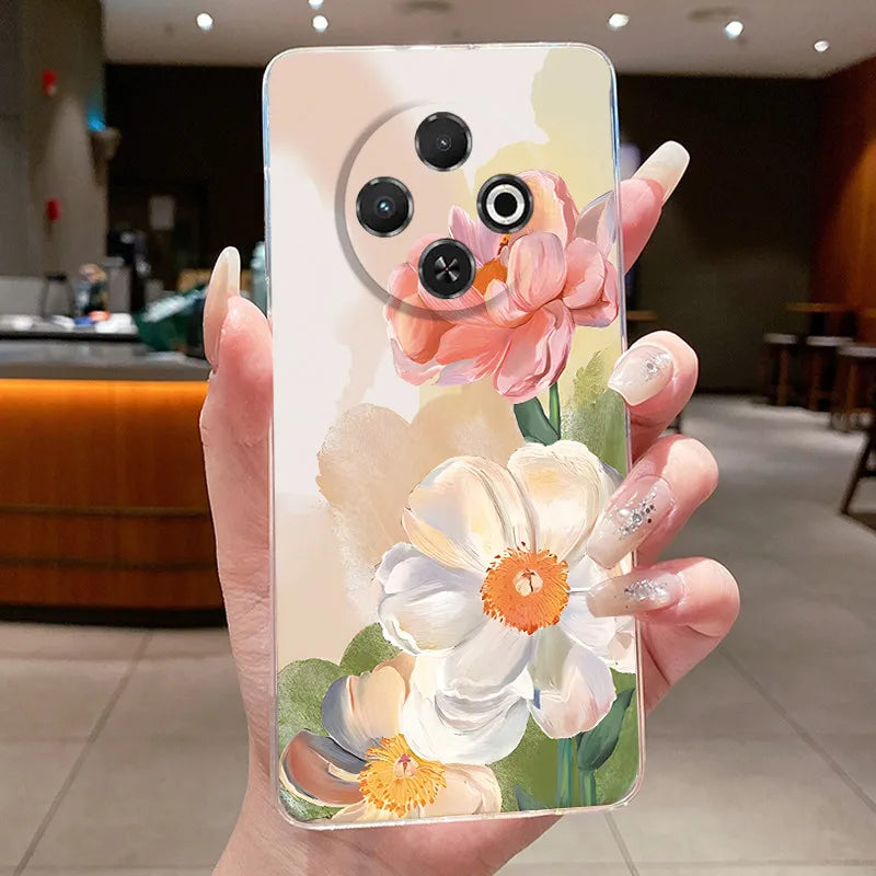 For Tecno Spark 30C Case kl5 kl5n Aesthetic Butterfly Flower Clear Soft Silicone Back Cover Techno Spark 30C Phone Case k15 k15n