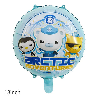 The Octonautsed Party Decoration Bear Cat Penguin Latex Ballons Captain Sea Animal Foil Balloons Happy Birthday Banner Kids Toy