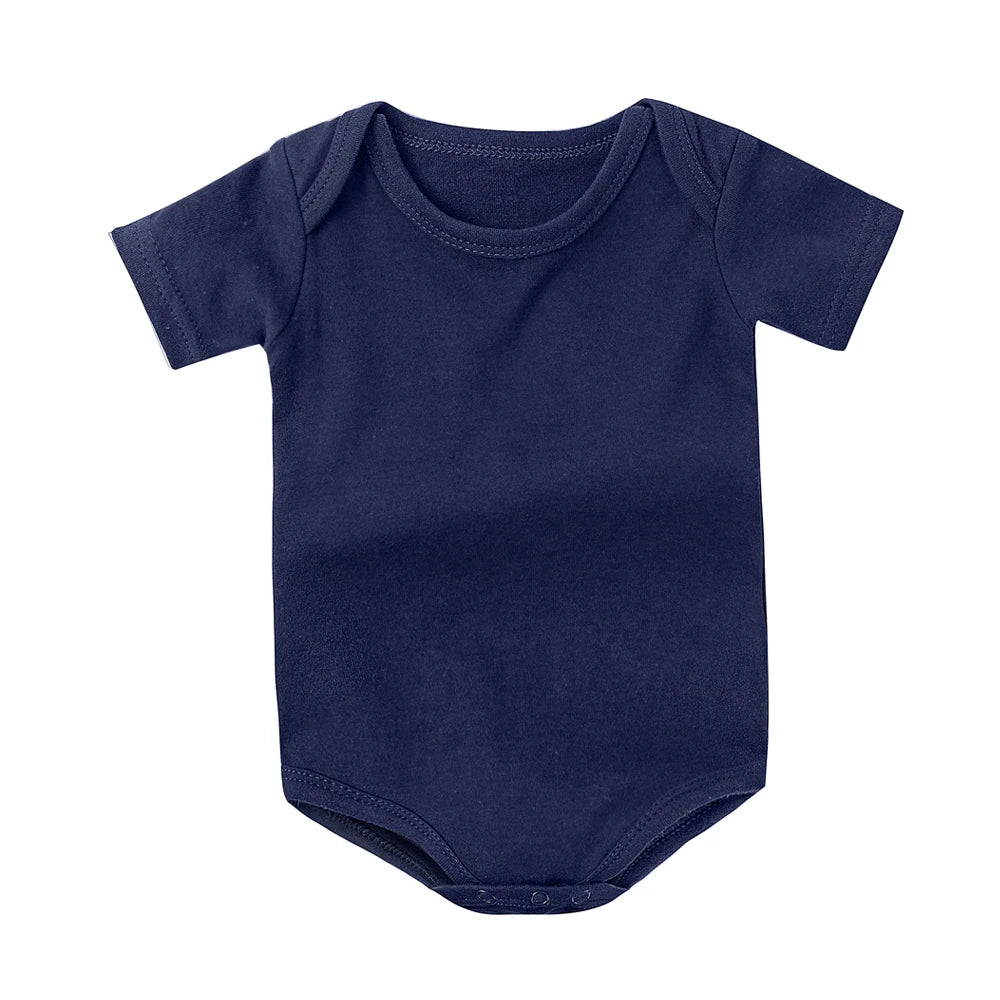 0-2Y Baby Bodysuit 80cm Girl 100% Cotton Summer Boutique Baby Clothes Boy Newborn Grey Green Purple Orange Plain White Rompers