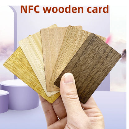 5Pcs Wooden Card NFC215 Card 13.56MHZ RFID Tag 504Bytes