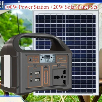 100W 76.8Wh Portable Power Station Solar Generator Outdoor Emergency Mobile 24000mAh LiFePO4 Power Bank For Camping Power LED