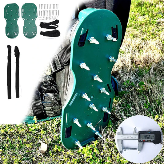 Lawn Aerator Shoes Manual Lawn Aerator with Spike Adjustable Spiked Aerating Sandals Reusable Plastic Lawn Aerator Sandals