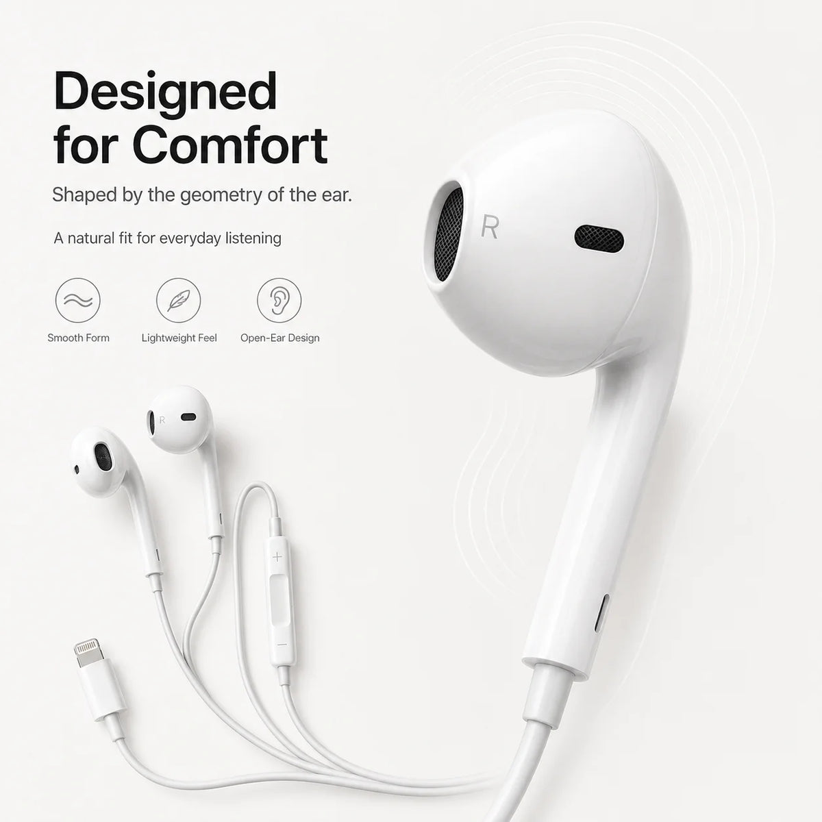 Official Apple EarPods Wired Earphones 3.5mm Lightning USB-C Connector with Mic Volume Control for iPhone iPad Mac