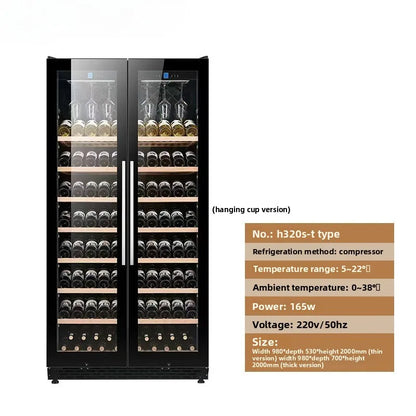 Dual-Door Dual-Zone Home Wine Cooler – Refrigerated Cabinet with Constant Temperature and Humidity Control