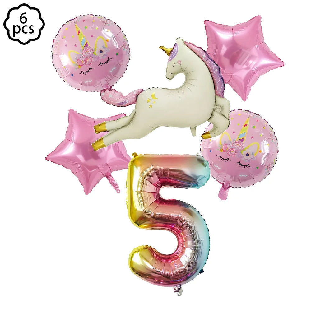 Rainbow Unicorn Balloon Unicorn Party Decor Supplies Unicorn Birthday Party Decoration Baby Shower Kids Girls Birthday Decor