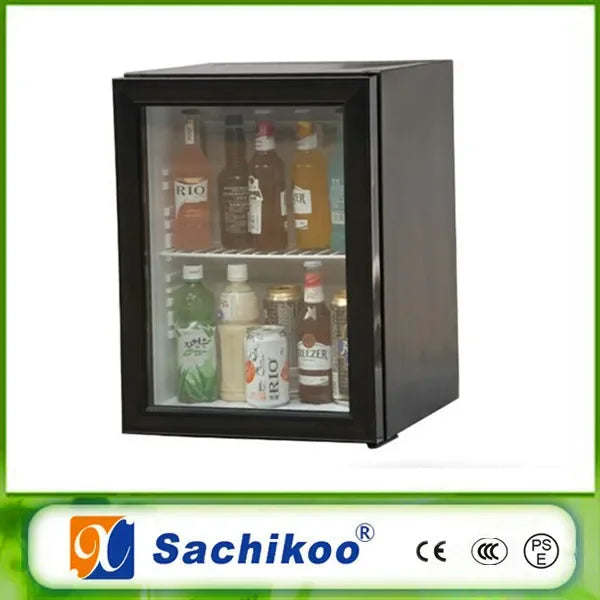 Glass Door Minibar Fridge Refrigerator for Hotel No Noise Luxury 40L Haino Teko 220v 65 Air Cooling Diagnostic Tools Fridge 65W