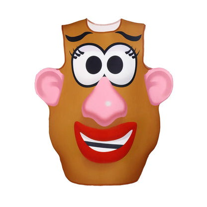Funny Potato Head Couple Costume Halloween Mr and Mrs Matching Outfit Cartoon Vegetable Themed Cosplay Tunic Disguise Dress Up