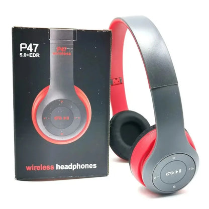 Wireless Headset Bluetooth 5.0 Foldable Sport Over Ear Headphones Stereo Bass Earphone for Running Gaming Phone Tablet
