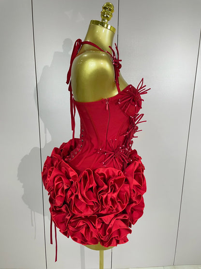 Sexy Halter Prom Gown Celebrity Club Two Piece Set Cocktail Elegant Women Fashion Luxury Birthday Party Red Black Bandage Outfit