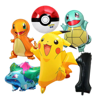 Pikachu Cartoon Balloon Garland Kit Lightning Foil Balloons Kids Birthday Party Supplies