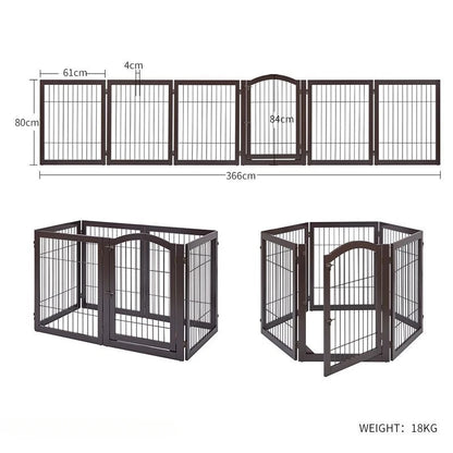 Wooden Pet Fence Dog Fence Freely Combinable Pet Isolation Door Indoor Foldable Dog Cage for Small and Medium Dogs Pet Supplies