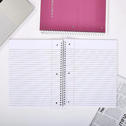 1pc Loose Leaf Business Style Notebook, Removable Horizontal Line 3-Hole Spiral Coil Notebook, Suitable for Meeting Note Taking