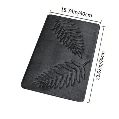 3 Piece Bathroom Mat Memory Foam Ultra Soft and Absorbent Leaf Bath Rugs Thick Washable For Bathroom Toilet Tub Mat Set