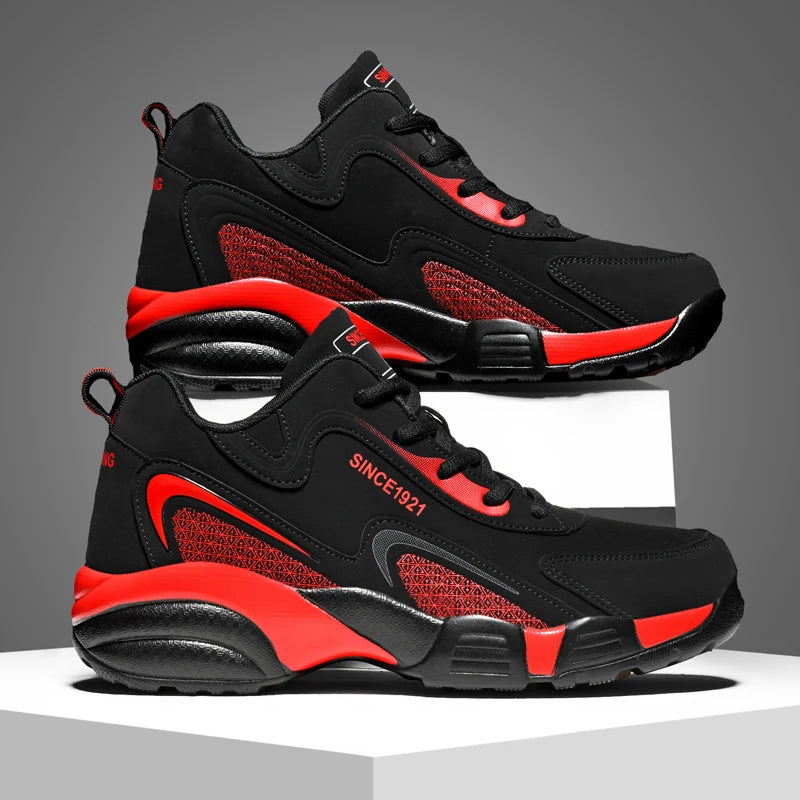 QZHSMY New Casual Thick Bottom Men's Sports Shoes Anti-Slippery Waterproof Male Sneakers Outdoor Walking Jogging Athletic Shoes