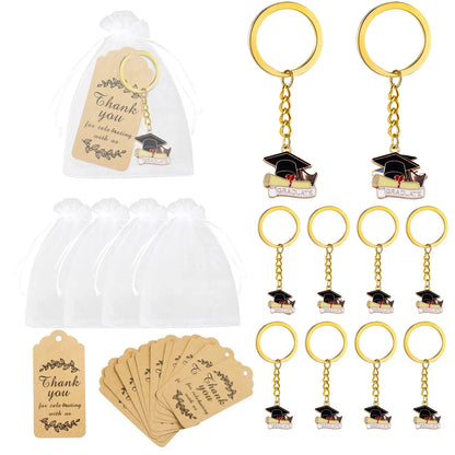 10 Sets Graduation Gifts Class of 2024 Graduation Inspirational Keychain Employee Appreciation Motivational Cards Congratulatio