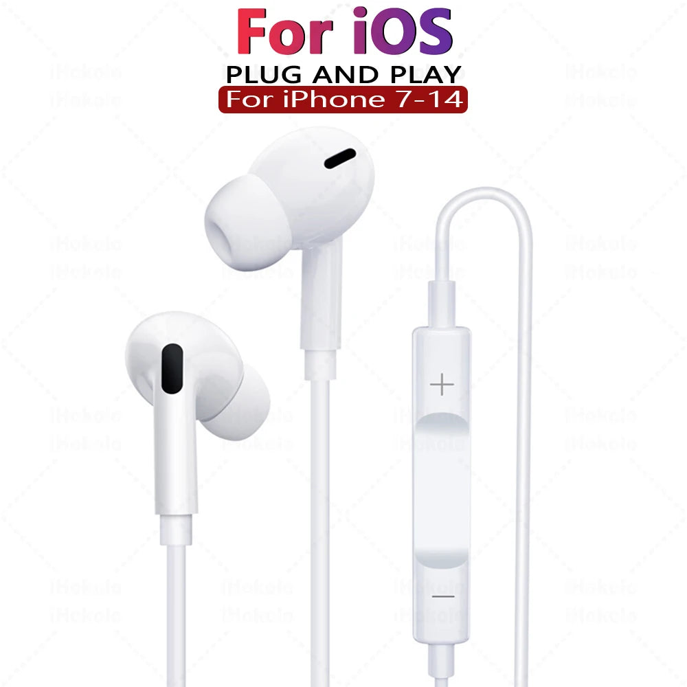 Original Wired Earphones For iPhone 17 16 15 Pro Max In-Ear Earbuds 14 13 12 Headphones For Samsung Xiaomi Headsets Accessories