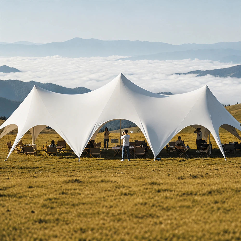 Large Outdoor Canopy Tent Sun Shade Shelter Heavy Duty Waterproof Star Canopy for Camping Backyard Party Wedding Party
