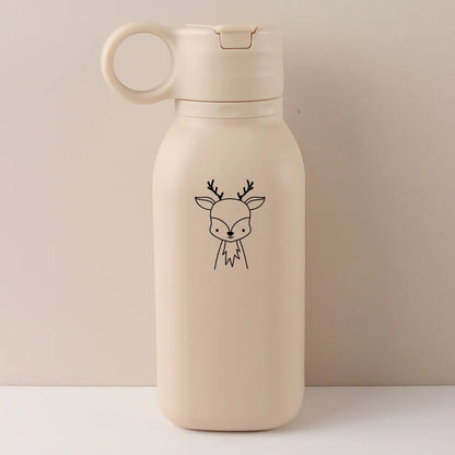450ml Custom Name Silicone Straw Cup, Personalized Cartoon Pattern