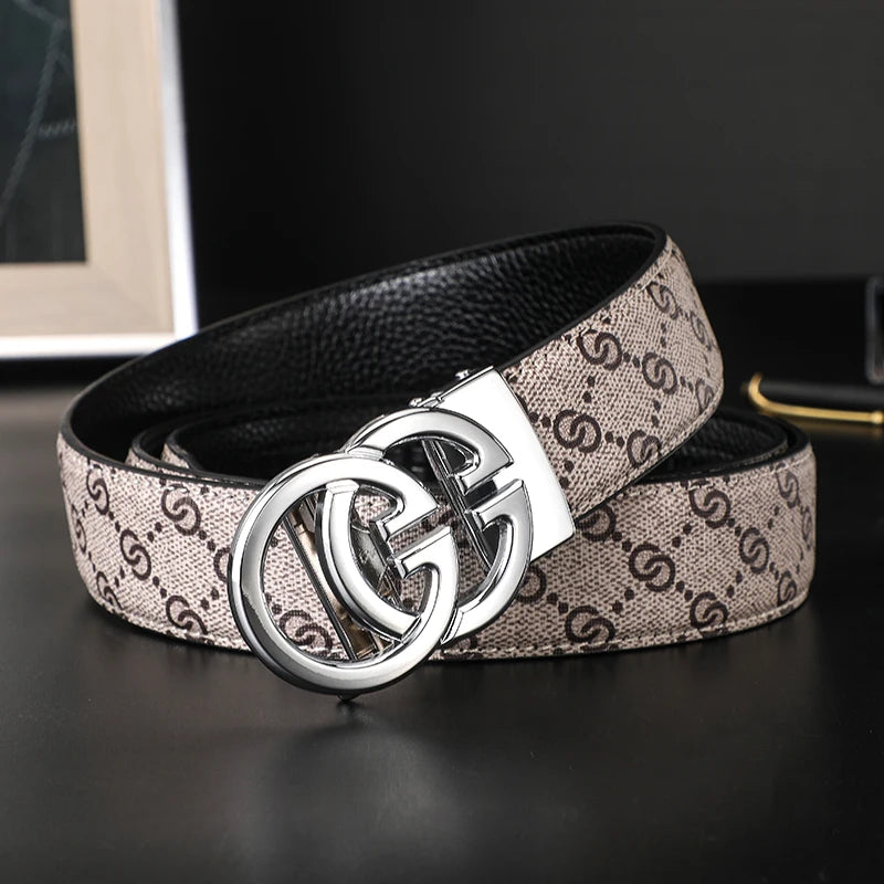 2024 New business Male Famous Style Metal Automatic Buckle Luxury Brand Women Belt Genuine Leather Belts for Men Strap jeans