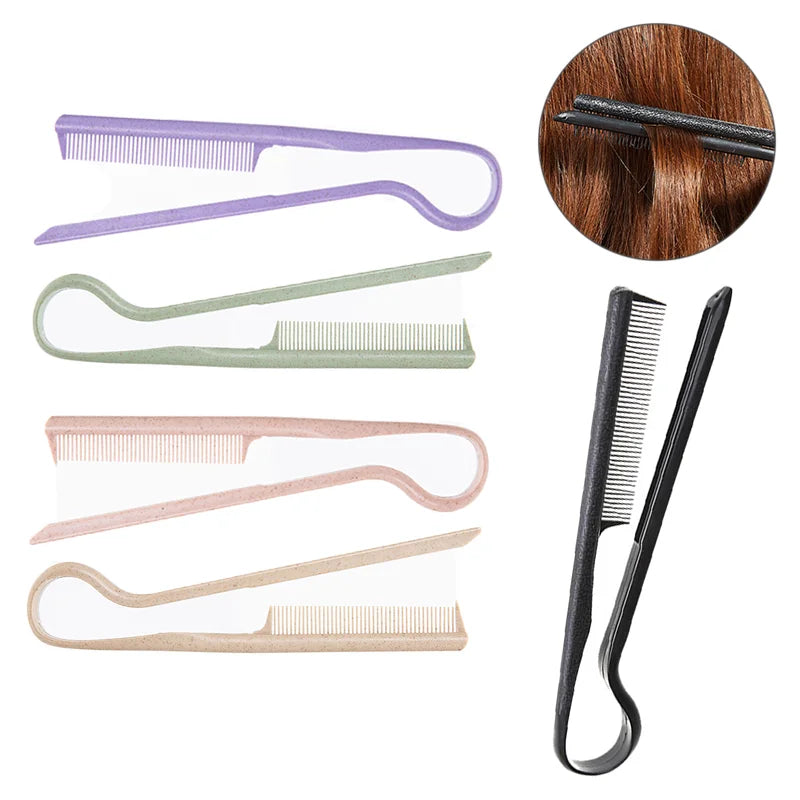 V-Shaped Hair Styling Comb | Manual Fine-Tooth Resin Design | Home & Salon Hair Sectioning