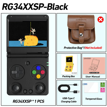Anbernic RG34XXSP 3.4-Inch IPS Linux 64-bit Game Console H700 Quad-Core 1GB Retro Game Player HD-Connect To TV RG 34XXSP 3300mAH