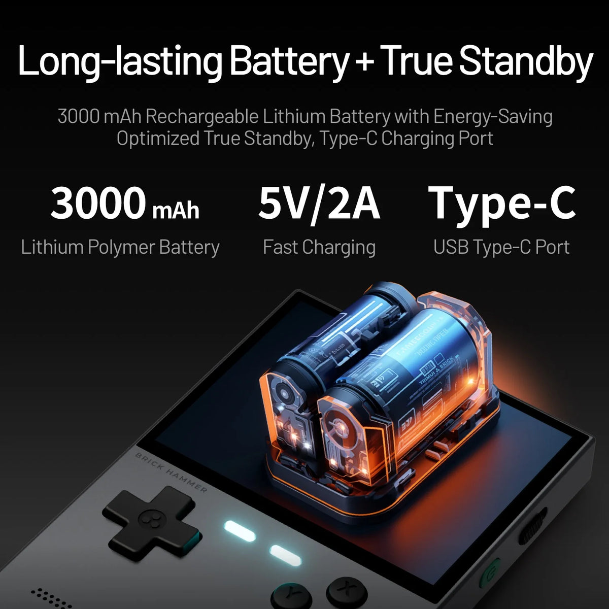 TRIMUI Brick Hammer Portable Handheld Game Player CNC Full Metal 3.2'' IPS Screen Retro Games Linux System Video Gaming Device