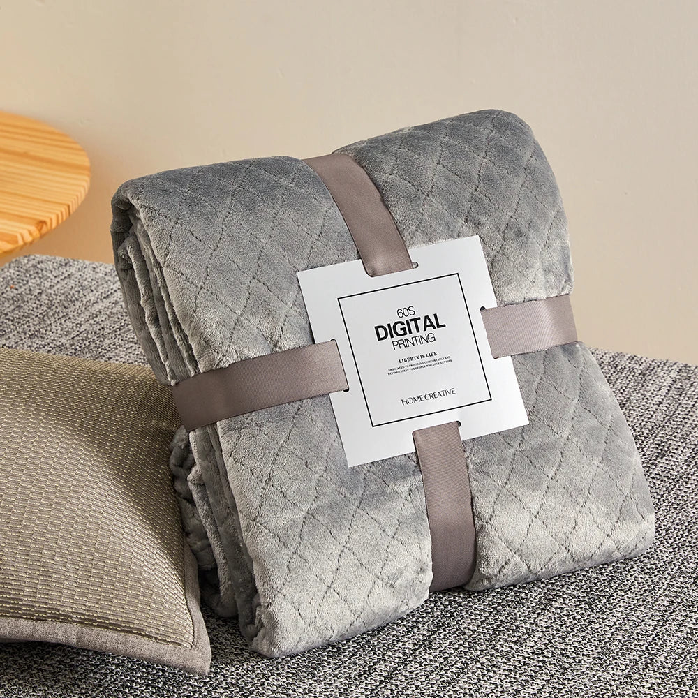 Winter Flannel Blankets For Beds 280GSM Faux Fur Coral Fleece Sofa Cover Microfiber Plush Fur Bedspread Plaid Blankets