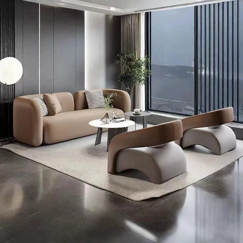 Italian Minimalist Reception Sofa Nordic High-grade Hotel Lobby Beauty Salon Business Negotiation Sofa Office Furniture FYOS
