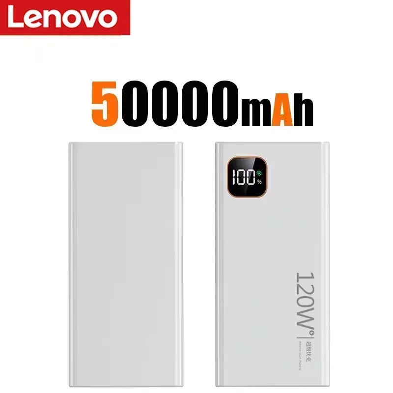 Lenovo CCC 500000mAh Large Capacity Portable Power Bank 120W Super Fast Charging Battery Charger Powerbank For Xiaomi iPhone