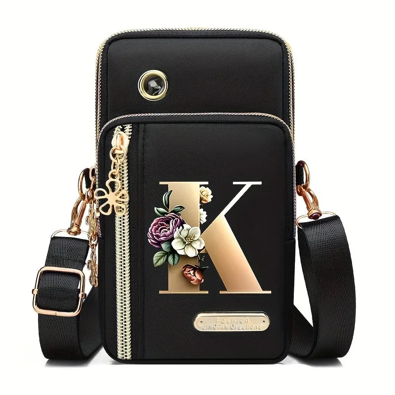Huaben Letter Z Printed Fashion Casual Messenger Bag Change New Nylon Cloth New Mobile Phone Bag Women's Bag