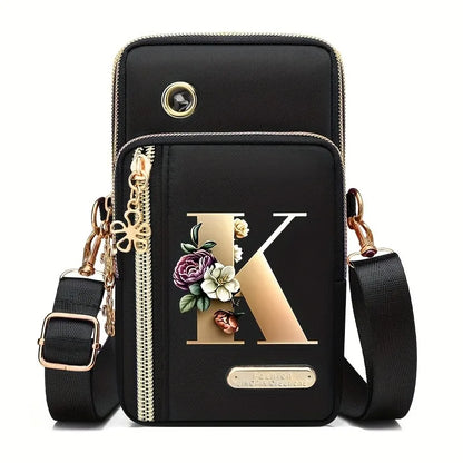 Huaben Letter Z Printed Fashion Casual Messenger Bag Change New Nylon Cloth New Mobile Phone Bag Women's Bag