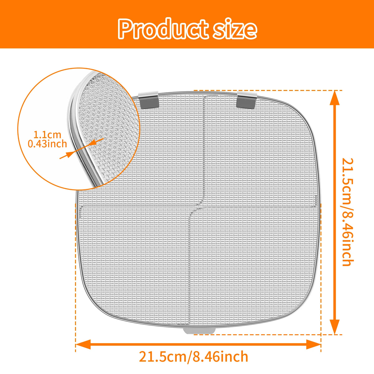 Stainless Steel Splatter Guard Splatter Screen Reusable Air Fryer Splatter Screen for Ninja Foodi AG300C AG301C AG302 AG400
